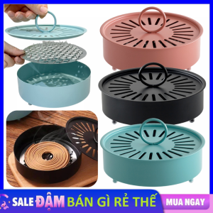 Hộp Đựng Nhang Muỗi Inox Khay Đốt Hương Nhang Muỗi Có Nắp Đậy Chống Bỏng Chống Cháy Tiện Lợi / Khay Đựng Nhang Chuyên Dụng An Toàn Khi Sử Dụng
