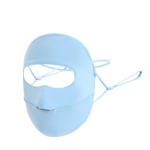 Womens Summer Nylon Ice Silk Breathable Sunscreen Face Mask with Eye Corner UV Protection and Cool Feeling for Outdoor Cycling