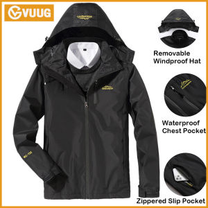 VUUG Áo Mưa Đi Bộ Đường Dài Không Thấm Nước Áo Mưa Ight Trọng Lượng Áo Khoác Áo Khoác Dụng Cụ Có Mũ Mùa Thu Thường Ngày Cho Nam Áo Khoác Chữ Màu Trơn