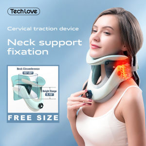 Tech Love Neck Support Inflatable Cervical Vertebra Traction Neck Stretcher Support brace Tension Relieves Neck Pain Soreness Theraputic Neck Hammock 颈椎牵引矫正