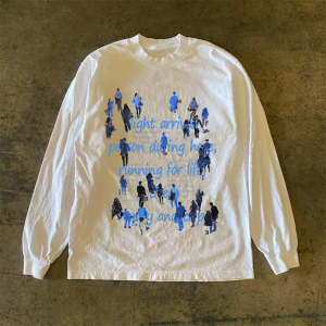 Long Sleeve 310 Pure Cotton Double Thread Mens T-Shirt Cool Style Breathable Fashion Commuting Loose Fit UVA Protection