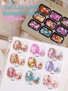 Bộ Dụng Cụ Vẽ Móng Nghệ Thuật Gel Nhũ 9 Màu Hình Bướm Nhũ Chunky Nhiều Màu Sắc Dùng Cho Salon/gia Đình Kích Thước Lớn Gốc Acrylic