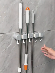 Mop Holder Wall Mounted Mop Organizer Holder Rack With Hook Wall Mounted Broom Organizer