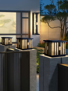 Solar Chapiter New Arrival House Door Commercial Power Complementary Dual-Use Outdoor Waterproof Courtyard Fence Pillar Lamp