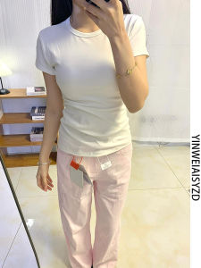 กางเกงยีนส์ขากว้างทรงตรงเอวสูงสำหรับผู้หญิง กางเกงขายาวทรงหลวมสำหรับผู้หญิง สไตล์ลำลอง ฤดูใบไม้ผลิและฤดูร้อน 2025