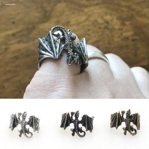 Nhẫn Angel Devil Dragon Open Ring Couple Black White Dragon Ring Trainer Expert Nhẫn Thời Trang Cho Nam Và Nữ