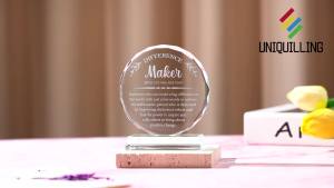Uniquilling Thank You Gifts Appreciation Award Crystal Plaque Packaging for Coworker/Mentor/Coach/Boss/Difference Maker Gifts Office Desk Decor