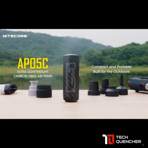 Nitecore AP05C Air Pump - Ultra Lightweight Carbon Fiber + NL169R Battery Included - 23g - 2.7kPa