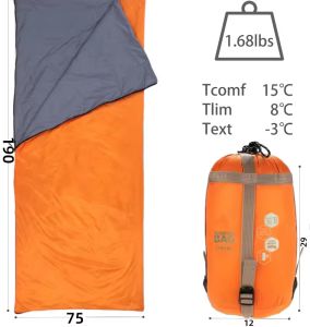 Camping Supplies Ultra Lightweight Envelope Sleeping Bag for Adults Camping Hiking Beach Travel Compact Warm Sleep Mat 190x75cm