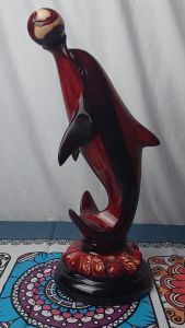 Patung Lumba-Lumba Elegan Warna Coklat Elegan untuk Dekorasi Rumah