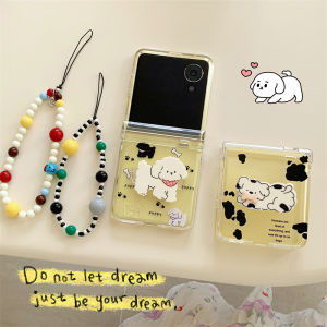 Doggy Stand Style Xiaomi Mix Flip2 Phone Case Foldable Screen Honor Magic V Flip2 Protective Cover with Hinge Motorola Razr60 Ultra Anti-Fall Shell Womens Flip Cover