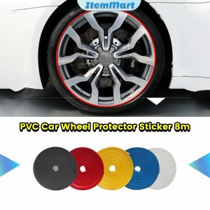 ItemMart 8m PVC Car Wheel Protector Sticker Rim Guard Rubber Strip Anti Scraping Auto Car Decorative Styling Refit