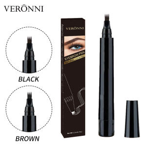 VERONNI 2 Colors 4 Tip Microblading Liquid Eyebrow Pen Smudgeproof Durable Fine Sketch Brow Pencil Waterproof Eyebrow Pencil