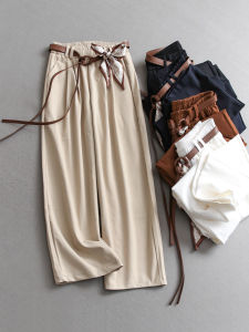 Quần Ống Đứng Rộng Rãi Cạp Cao Cho Nữ Mùa Thu 2025 Quần Dài Đến Sàn Ống Thẳng Quần Ống Rộng Đa Năng