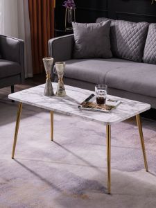 โมเดิร์นมินิมอลลิสต์โต๊ะกาแฟสูงโต๊ะรับประทานอาหารรวมกัน 60 ซม- เรียบง่าย ต้องประกอบกระดานความหนาแน่นพื้นผิวสี่เหลี่ยม