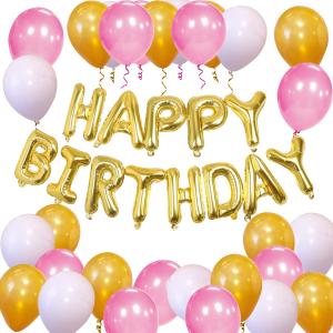 Balon paket huruf happy birthday ulang tahun warna pelangi rainbow