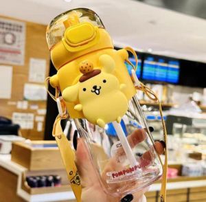 Botol Minum Karakter Sanrio 600ml / Botol Sedotan Import / Tempat Minum Cinnamoroll / Botol Melody