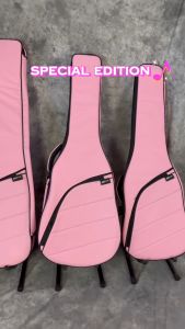 Tas Gitar Akustik Klasik Elektrik Listrik Bass Just In Case Semi Hardcase Gigbag JIC-2 Pink Valentine