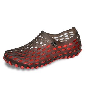 Breathable Womens Summer Hole Shoes Water-Resistant Slip-On Sandals Anti-Slip Beach Shoes Couple Holiday Flat PVC Wedge