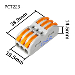 PCT223 Push-in Wire Connector Quick Parallel Splitter Universal Electric Junction Block Lamp Wire Terminal Cable Connection