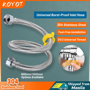 KOYOT Universal Burst-Proof Water Inlet Hose 304 Stainless Steel G1/2 Thread Flexible Water Hose