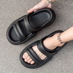 Mens Coconut Themed Slip-On Summer Sandals Thick Bottom Casual Beachwear Anti-Slip Fashionable Outdoor Slippers