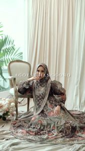 Gamis Syari VICTORIAN GARDEN Series by AGOEST HANGGONO - set Syari realpic 100% Terbaru