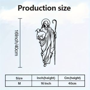 CIFbuy | CIFBUY Metal Wall Art Good Shepherd Jesus Iron Decor With Sheep Staff Christian Home Living Room Devotional Space Gift