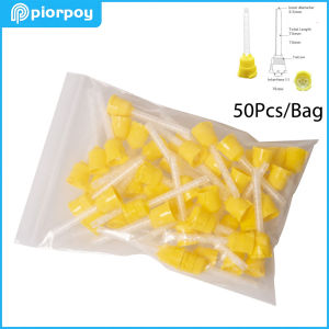 PIORPOY 50Pcs/Bag Dental Disposable Mixing Tips Dentistry Silicone Rubber Conveying Mixing Hea Impression Nozzles Mixing Tube
