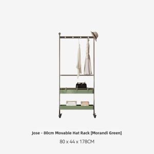 Italian Style Portable Full Length Mirror Integrated Floor Clothes Rack