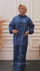 Jas Hujan Wanita Setelan Baju & Rok Original Volkrain (Ukuran Dewasa) Bahan Tebal Anti Rembes