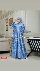 Gamis Silk Premium| Quality A Gamis Cantik Motif Bunga Terbaru| Ready Seragaman| Busui Frendly