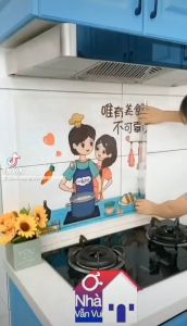 Decal dán bếp chống dầu mỡ( nhiều mẫu) kích thước 60x90cm