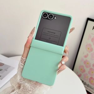 Ốp Điện Thoại Màu Kẹo Ngọt Cho Samsung Galaxy Z Flip 8/7/6/5 Flip7 FE 5G Kèm Miếng Bảo Vệ Màn Hình Bản Lề Mờ Chống Sốc Vỏ Cứng