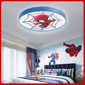 Childrens Room Ceiling Light Led Boy Creative Cartoon Spider-Man Captain America Small Bedroom Macaron Lamps
