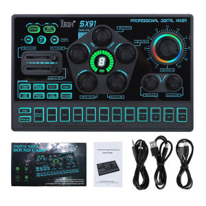 IRIN | IRIN Multifunctional Live Streaming Audio Mixer 8 Voice Effects + 14 Sound FX Compatible with Phone/PC for Podcast Karaoke