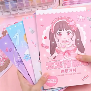 【AMOY】DIY Buku Ganti Baju Stiker Change Makeup DIY Ketrampilan Dekorasi Mainan Anak Jumbo Stiker Ekspresi Girl Change Makeup Princess Stiker Book Anak Laki Laki Kado Hampers Ultah