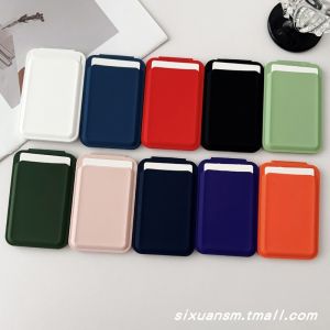 Kính Trang Điểm Nữ Màu Trơn Kẹo Màu Magsafe Hấp Thụ Thẻ Khe Cắm Kính Có Thể Gập Lại Và Xoay Vỏ Đựng Thẻ Sáng Tạo