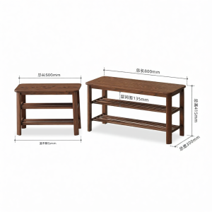 YUANSHI YUANSU | Nordic Multi-layer Shoe Storage Oak Bench