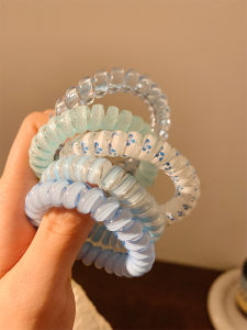 Ice Blue High-Quality Elastic Hair Rope for Women with Transparent Design Durable and Fashionable Hair Accessory