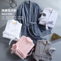 Pure Cotton Hotel Bathrobe Quick Dry Towel Material Men's Summer Kimono Adult Nightgown Four Seasons Universal 2025 Model. 
