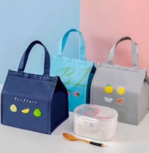 CHAINSHOP Fruit Design Canvas Insulation Waterproof Lunch Bag Hot & Cooler Handbag Tote Bag Food Storage Bag