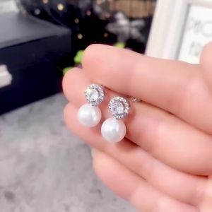 Huitan Temperament Sweet Imitation Pearl Earrings for Women Engagement Wedding Party Fashion Versatile Ear Accessories Nice Gift
