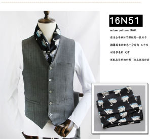 Double Layer Silk Mens Scarf College Style Long Silk Type Fashionable British Business Mens Necktie Spring Autumn Season