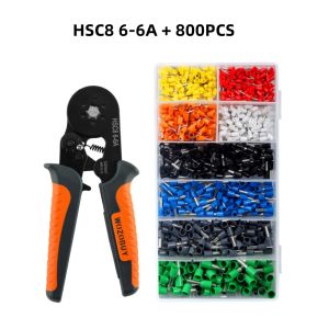 Ferrule Hexagonal Crimping Tool KitAWG23-10 Self-adjustable Ratchet Wire Crimping Tool Kit Crimper Plier Set