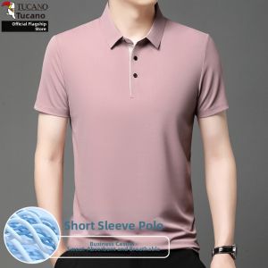 TUCANO | Slim Thin Short Sleeve Polo Shirts Turn-down Collar Breathable Ice Silk