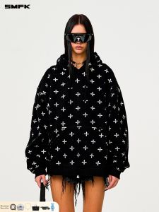 SMFK | Celebrity Trend Cross Print Cotton Hoodie