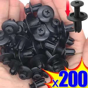 200pcs Universal 8mm Plastic Rivets Fasteners Screw Car Bumper Fender Black Rivet Car Fastener Clips for Toyota Focus Kia Nissan Yamaha