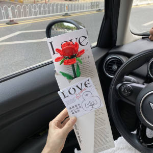 INS Xiaohongshu Same Style Rose Building Blocks Preserved Flower Gift Bag Flower Box Confession Birthday Graduation Gift DIY Female