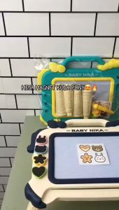 Meja Belajar Anak Gambar Unicorn Magnetik Portable Anak Lukisan Seni Mewarnai / Papan Tulis Gambar Anak